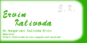 ervin kalivoda business card